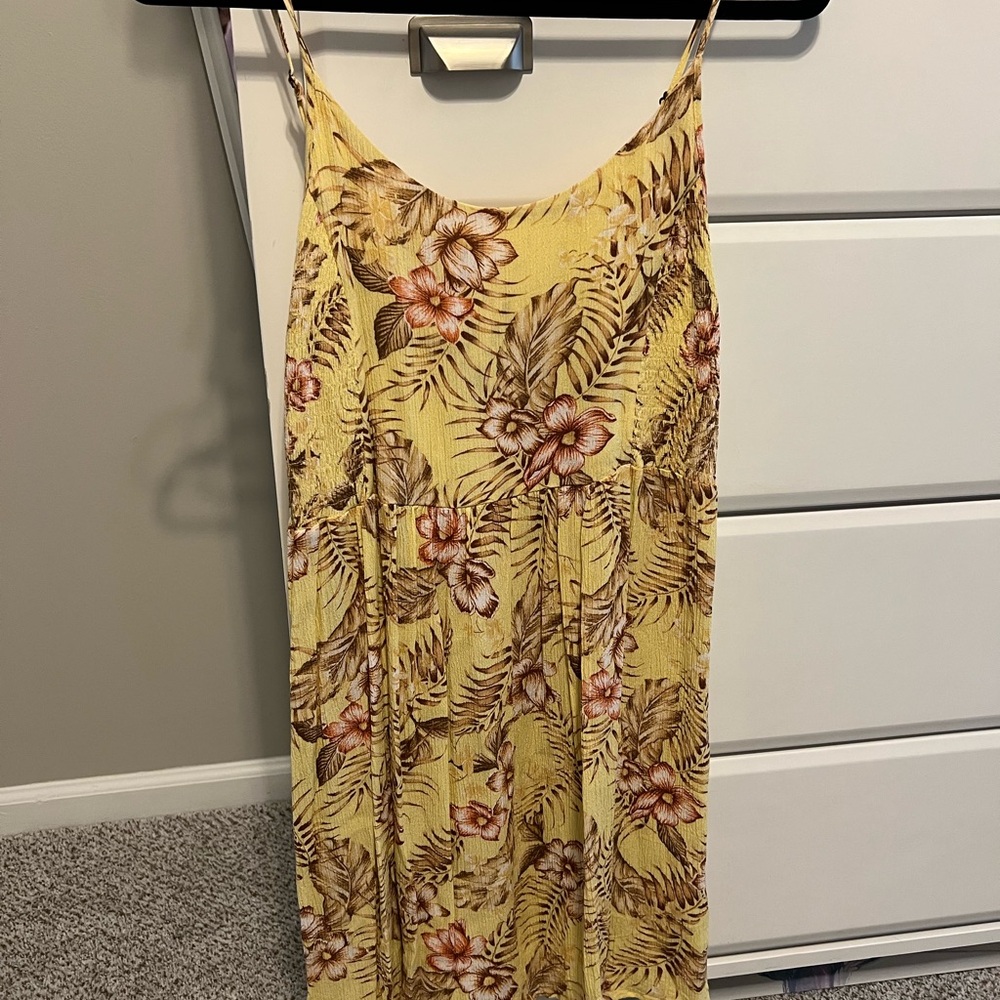 Floral Yellow Sleeveless Dress